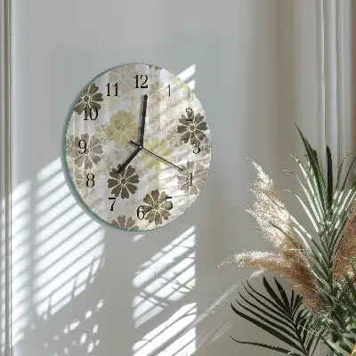 Hodiny na skle kulaté Floristické umění