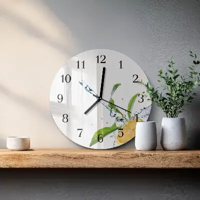 Nástěnné hodiny skleněné kulaté Citrus