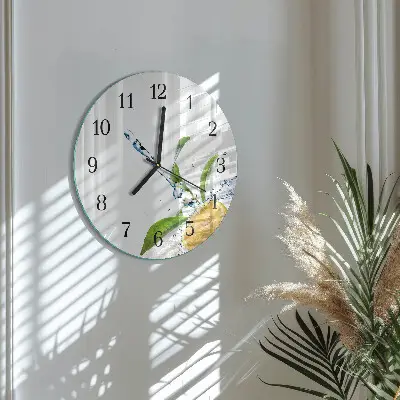 Nástěnné hodiny skleněné kulaté Citrus