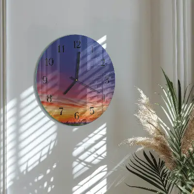 Hodiny s fotkou skleněné kulaté Pole