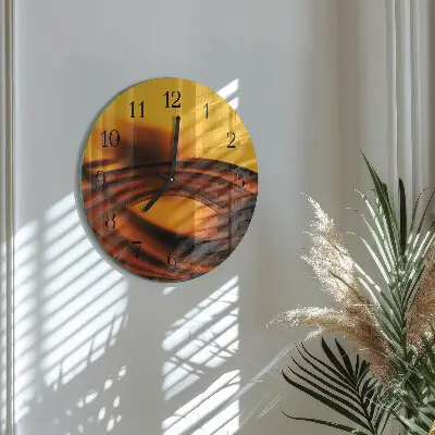 Nástěnné hodiny skleněné kulaté Abstrakce