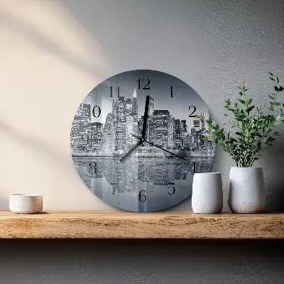 Kulaté skleněné hodiny na zeď Horizont