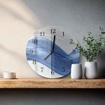 Kulaté skleněné hodiny na stěnu Abstraktní linie