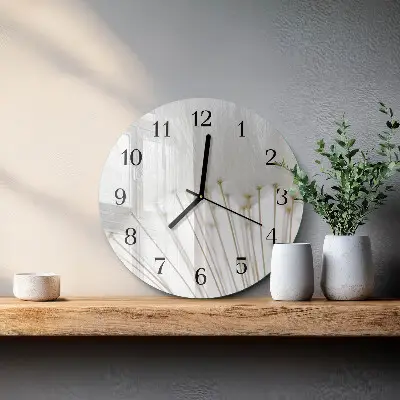 Hodiny s fotkou skleněné kulaté Pampeliška