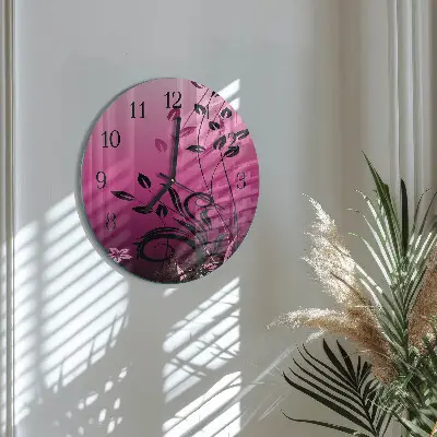 Hodiny na skle kulaté Floristické umění