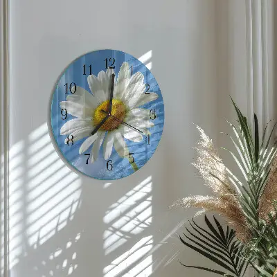 Hodiny s fotkou skleněné kulaté Květ