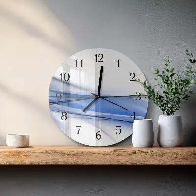 Nástěnné hodiny skleněné kulaté Abstraktní linie
