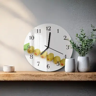 Kulaté skleněné hodiny na zeď Olivy