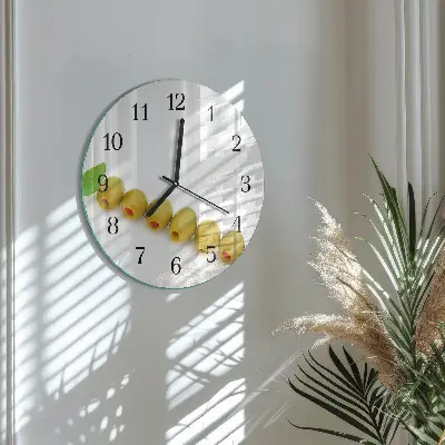 Kulaté skleněné hodiny na zeď Olivy