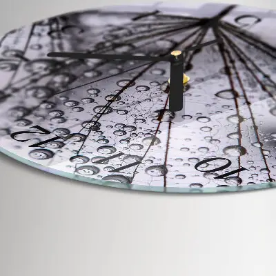 Hodiny na skle kulaté Pampeliška