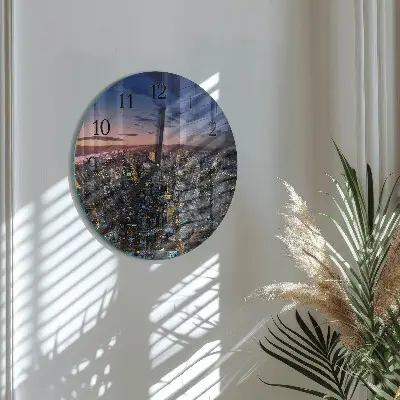 Nástěnné hodiny skleněné kulaté Horizont