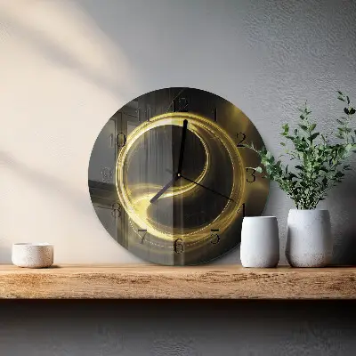 Kulaté skleněné hodiny na zeď Abstraktní kruh