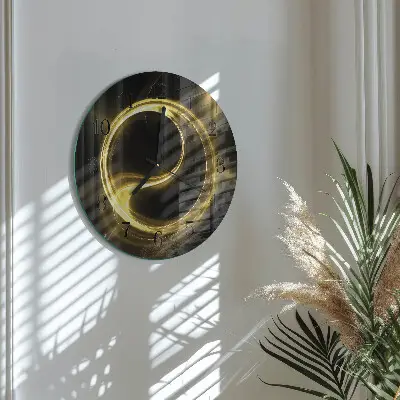 Kulaté skleněné hodiny na zeď Abstraktní kruh