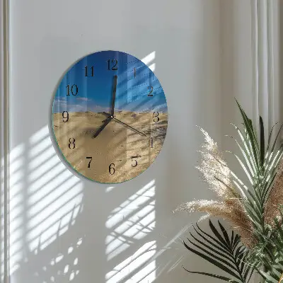 Hodiny na skle kulaté Poušť