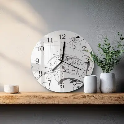 Hodiny s fotkou skleněné kulaté Floristické umění