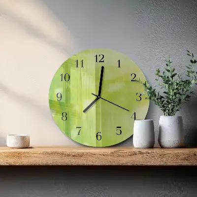 Kulaté skleněné hodiny na zeď Tráva
