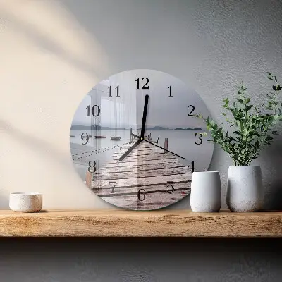 Kulaté skleněné hodiny na stěnu Síť