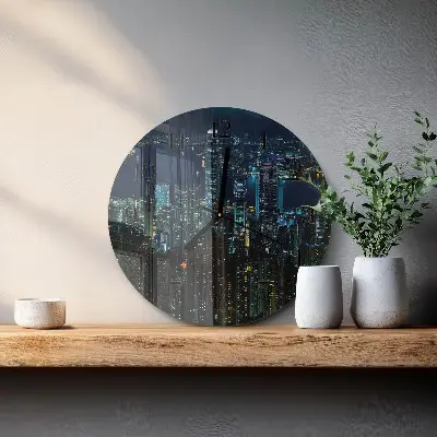 Kulaté skleněné hodiny na zeď Horizont