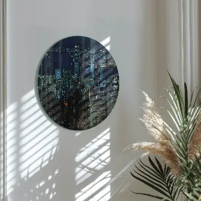 Kulaté skleněné hodiny na zeď Horizont