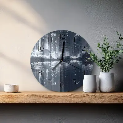Kulaté skleněné hodiny na zeď Horizont