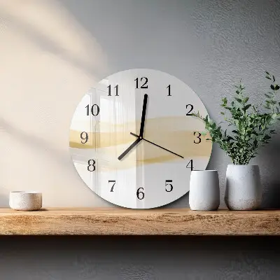 Hodiny s fotkou skleněné kulaté Abstraktní vlna