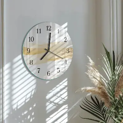 Hodiny s fotkou skleněné kulaté Abstraktní vlna