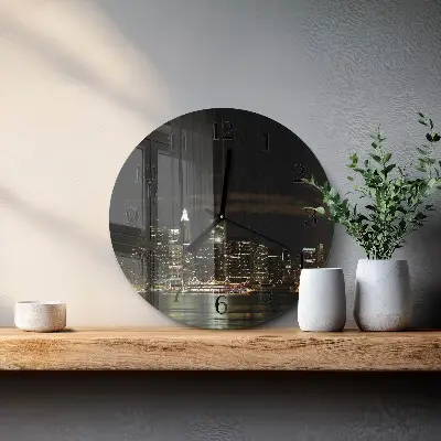 Hodiny s fotkou skleněné kulaté Horizont