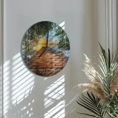 Hodiny na skle kulaté Síť