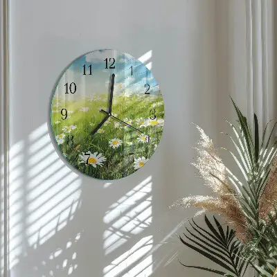 Hodiny na skle kulaté Sedmikrásky