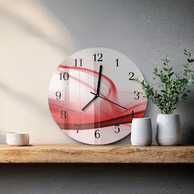 Hodiny na skle kulaté Abstraktní linie