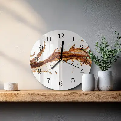 Hodiny s fotkou skleněné kulaté Voda