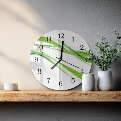 Hodiny s fotkou skleněné kulaté Abstraktní linie