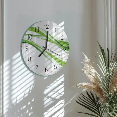 Hodiny s fotkou skleněné kulaté Abstraktní linie