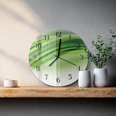 Kulaté skleněné hodiny na stěnu Abstraktní umění
