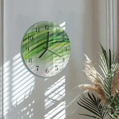 Kulaté skleněné hodiny na stěnu Abstraktní umění
