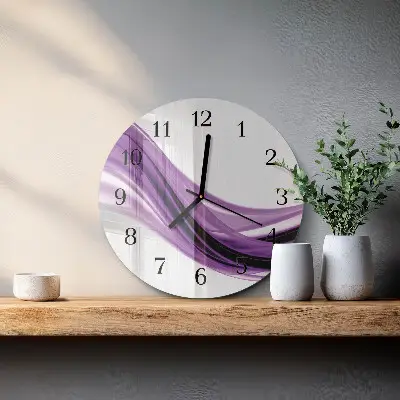Hodiny s fotkou skleněné kulaté Abstraktní umění