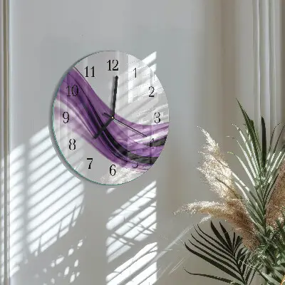 Hodiny s fotkou skleněné kulaté Abstraktní umění