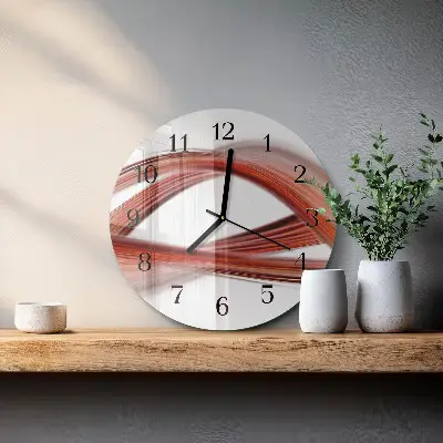 Kulaté skleněné hodiny na stěnu Abstraktní linie