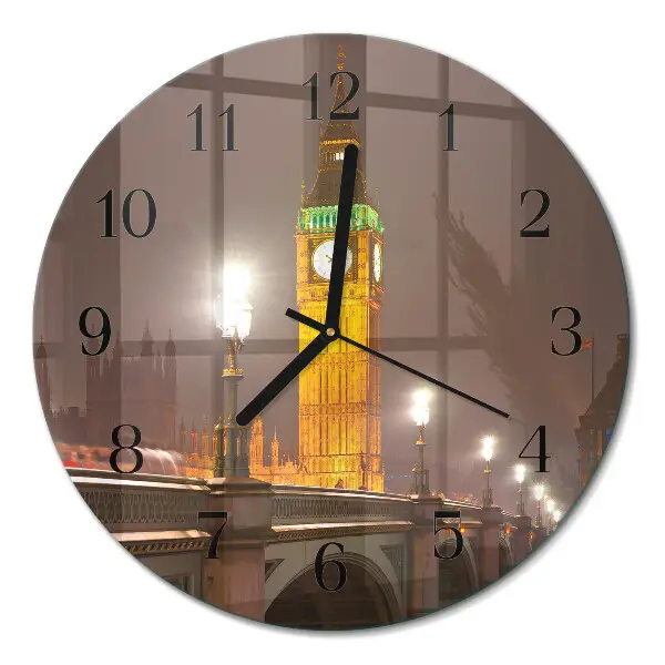 Hodiny na skle kulaté Big Ben