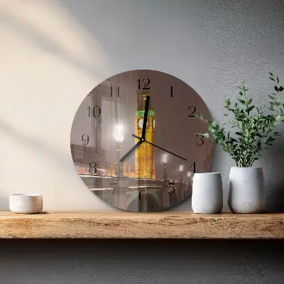Hodiny na skle kulaté Big Ben