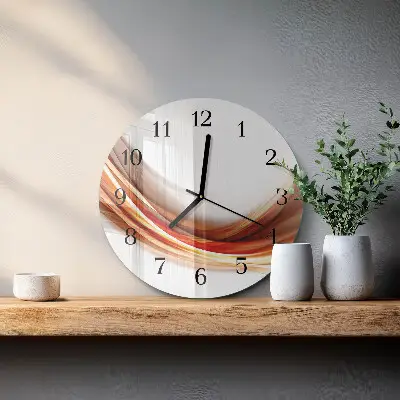 Kulaté skleněné hodiny na zeď Abstraktní linie