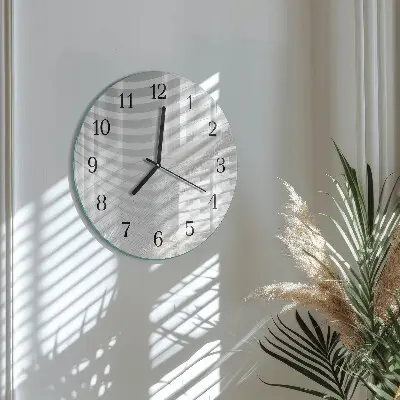 Hodiny s fotkou skleněné kulaté Abstraktní linie