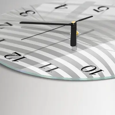 Hodiny s fotkou skleněné kulaté Abstraktní linie