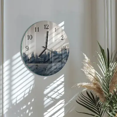 Hodiny s fotkou skleněné kulaté Horizont