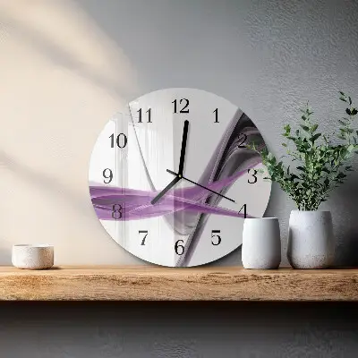 Nástěnné hodiny skleněné kulaté Abstraktní kouř