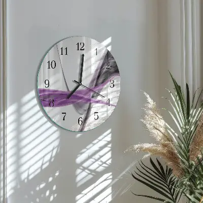 Nástěnné hodiny skleněné kulaté Abstraktní kouř