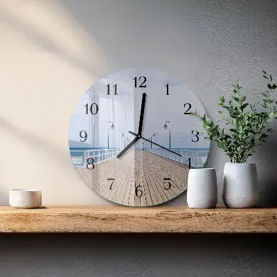 Kulaté skleněné hodiny na zeď Molo