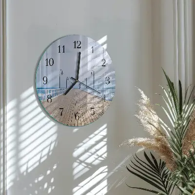 Kulaté skleněné hodiny na zeď Molo