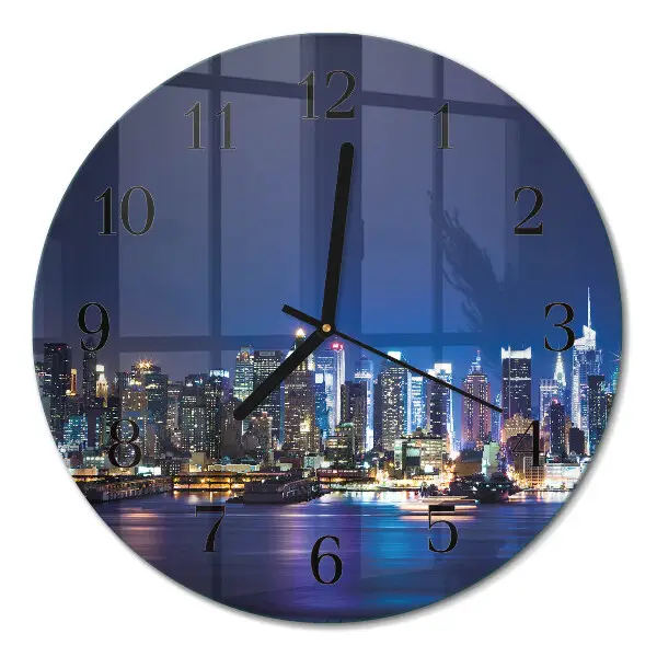 Nástěnné hodiny skleněné kulaté Horizont