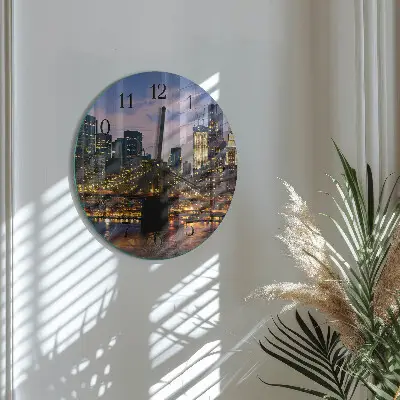 Hodiny s fotkou skleněné kulaté Horizontální most